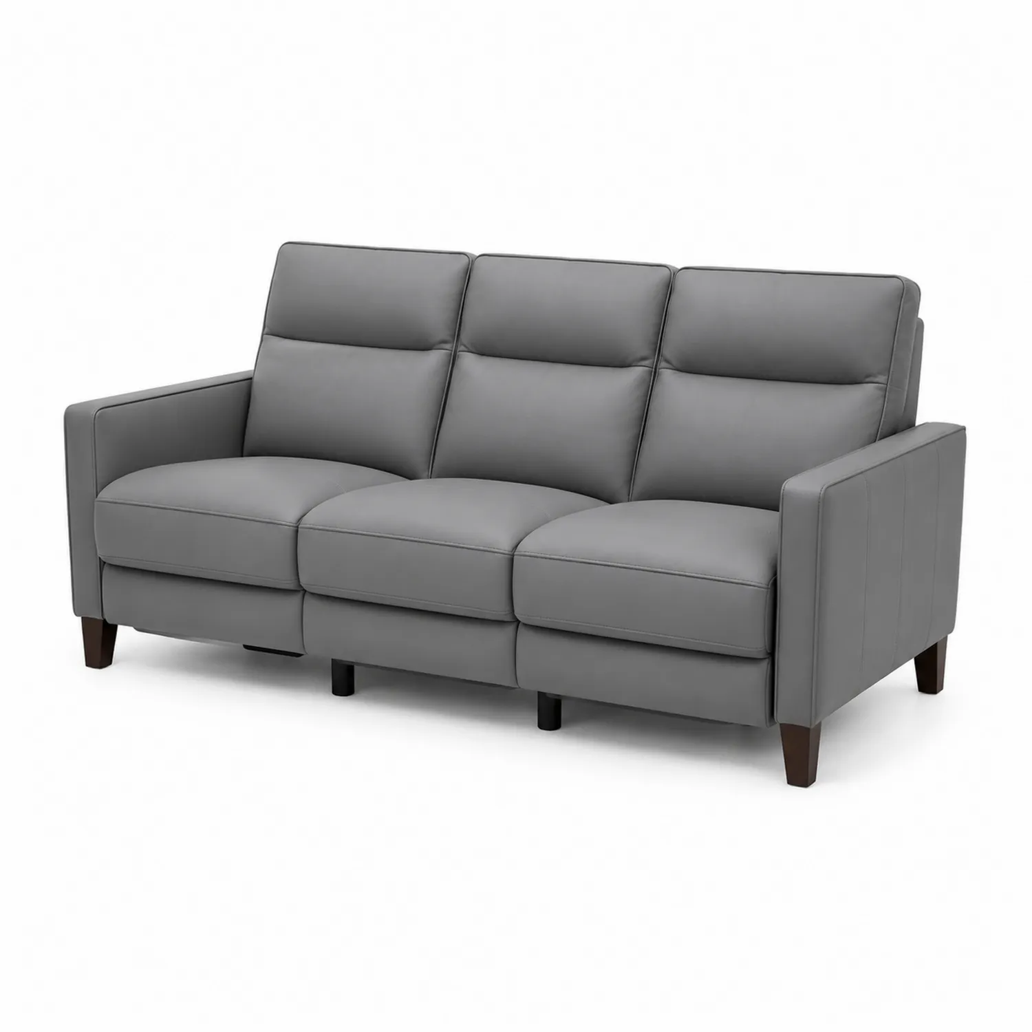 Sofa trzyosobowa z ekoskóry szara