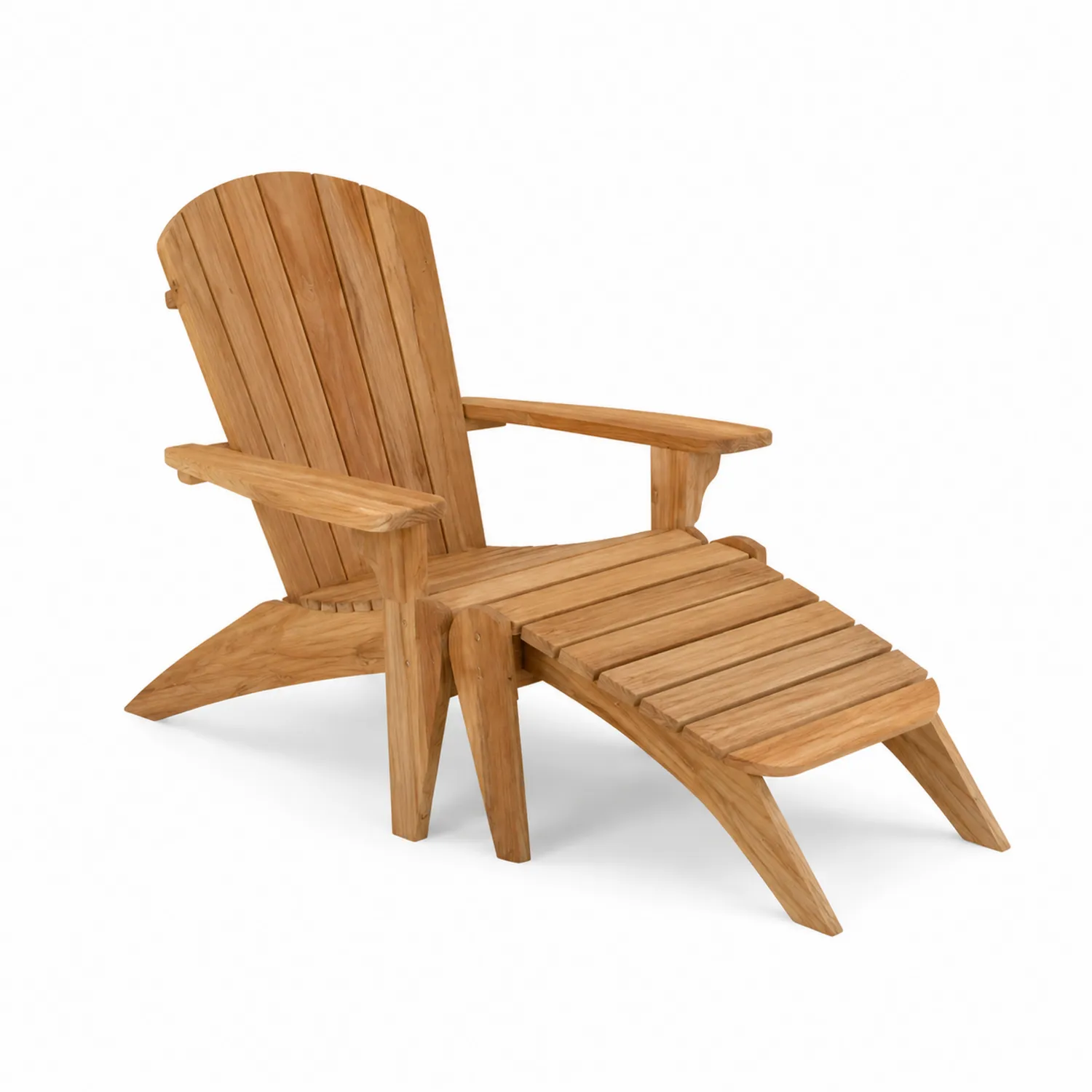 Fotel Adirondack drewniany z podnóżkiem