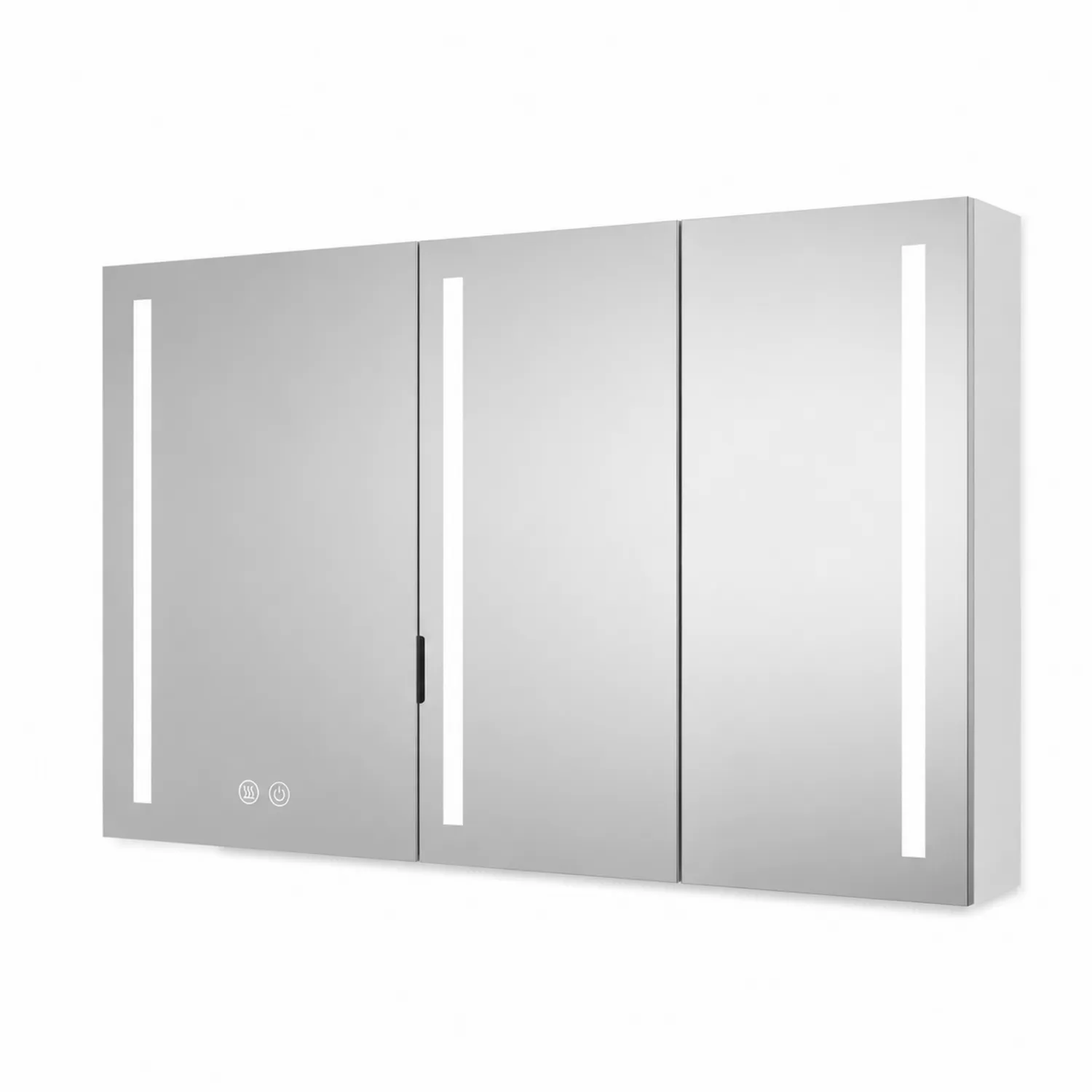 Szafka łazienkowa z lustrem LED aluminiowa 100x60 cm Srebrna