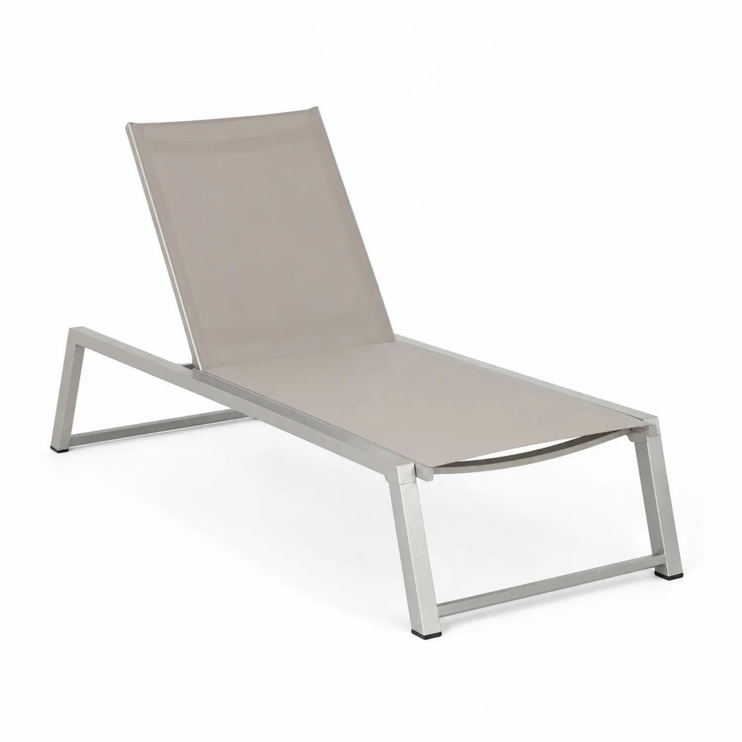 Leżak ogrodowy metal tkanina poliester beżowy 200x65x35 cm