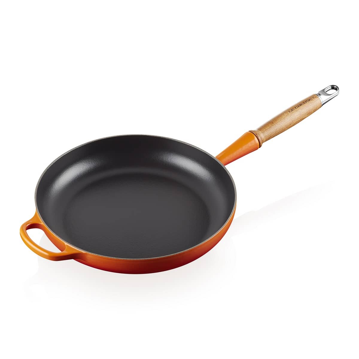 🎄Today's Special Value🎁Le Creuset Cast Iron 10.25" Flame Fry Pan with Wood Handle