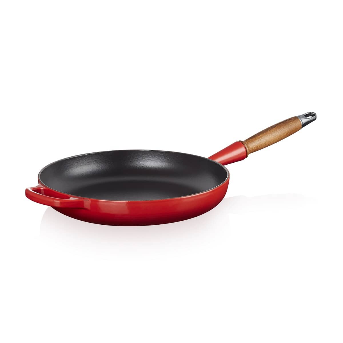 🎄Today's Special Value🎁Le Creuset Cast Iron 10.25" Flame Fry Pan with Wood Handle