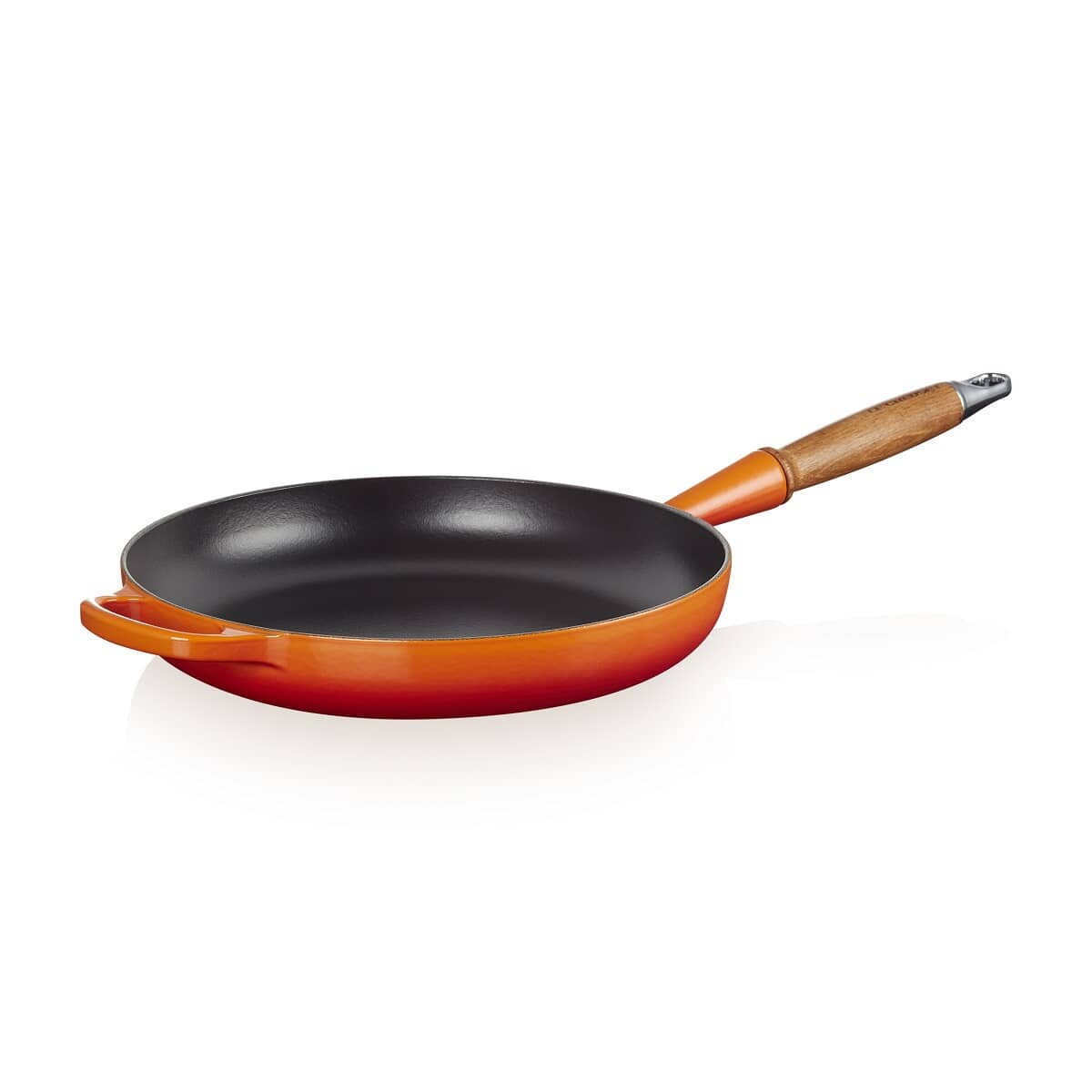 🎄Today's Special Value🎁Le Creuset Cast Iron 10.25" Flame Fry Pan with Wood Handle