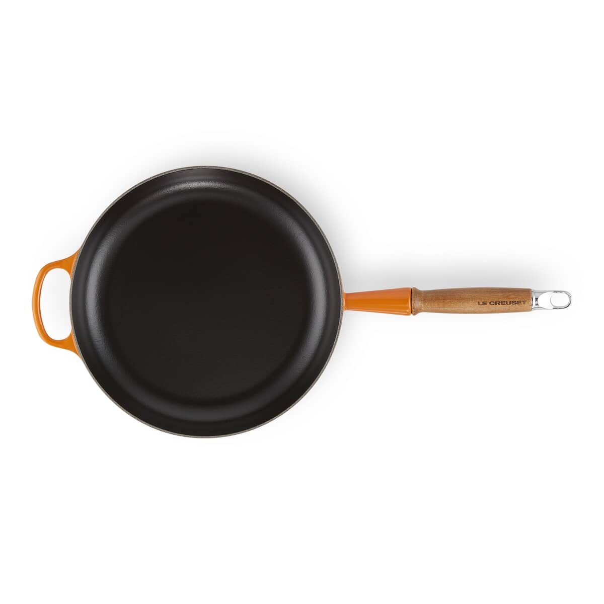 🎄Today's Special Value🎁Le Creuset Cast Iron 10.25" Flame Fry Pan with Wood Handle