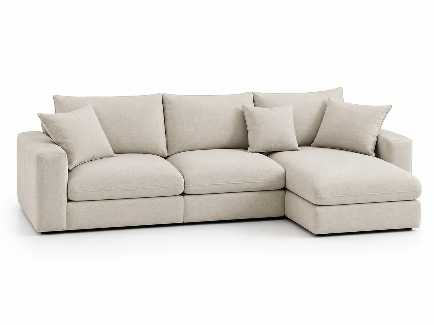 Sofa narożna z tkaniny beżowa 250 cm-Arzenorae
