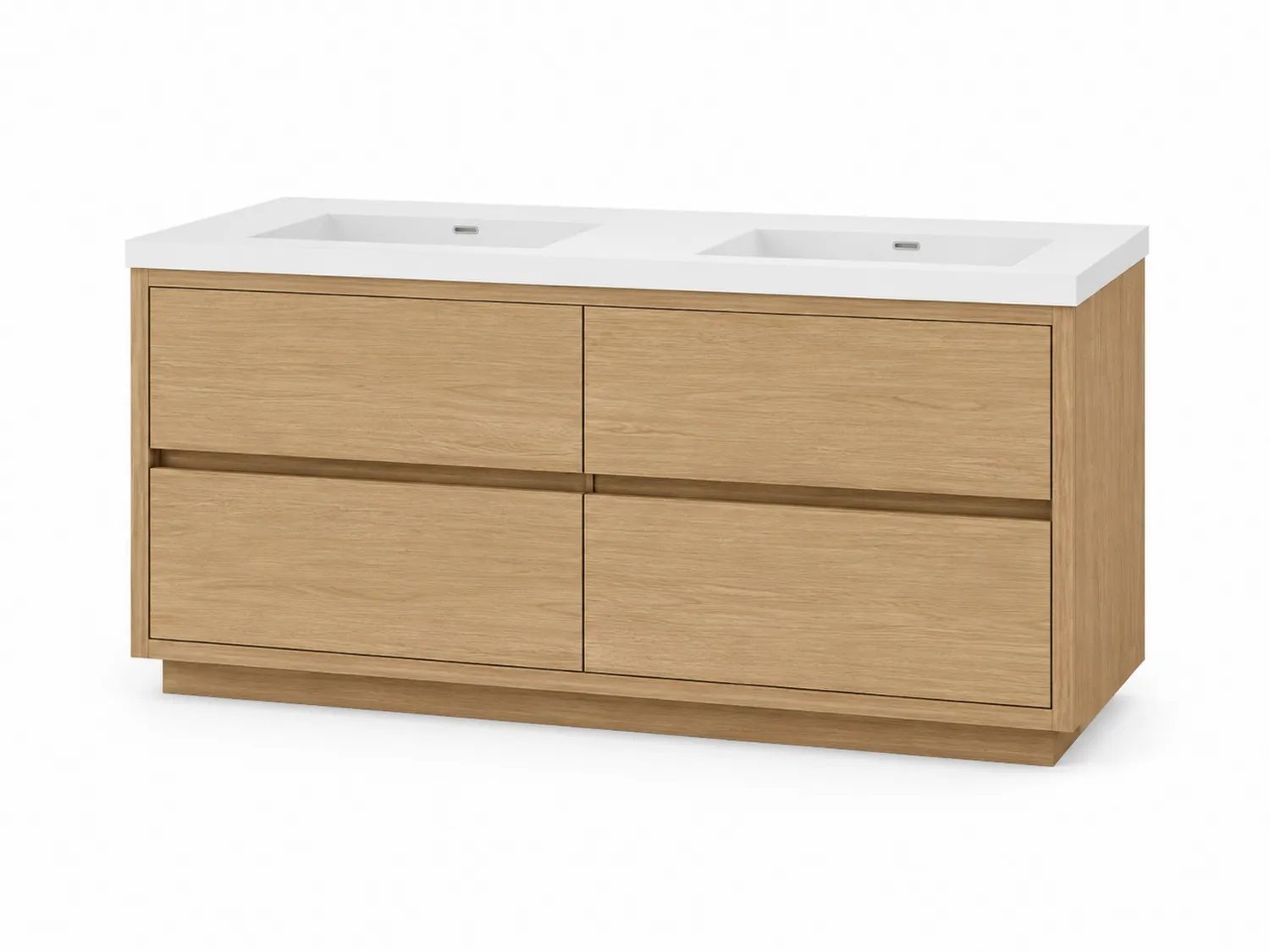 Szafka łazienkowa z umywalkami 120 cm Dąb MDF Biały-Arzenorae