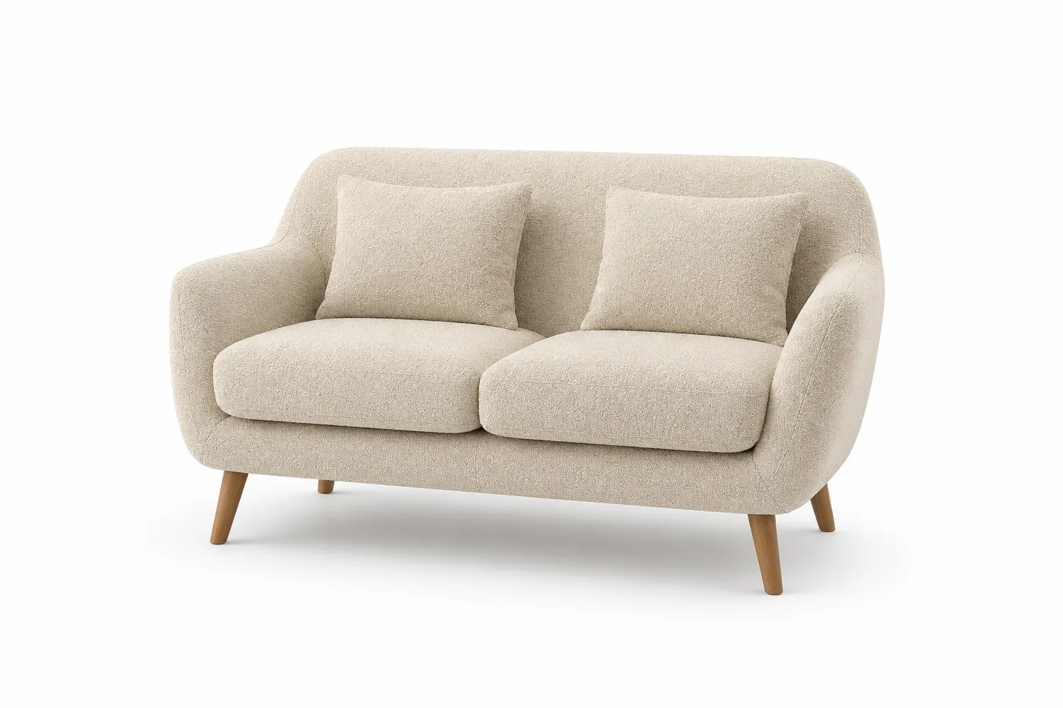 Sofa dwuosobowa z tkaniny poliestrowej 150 cm Beżowa-Arzenorae