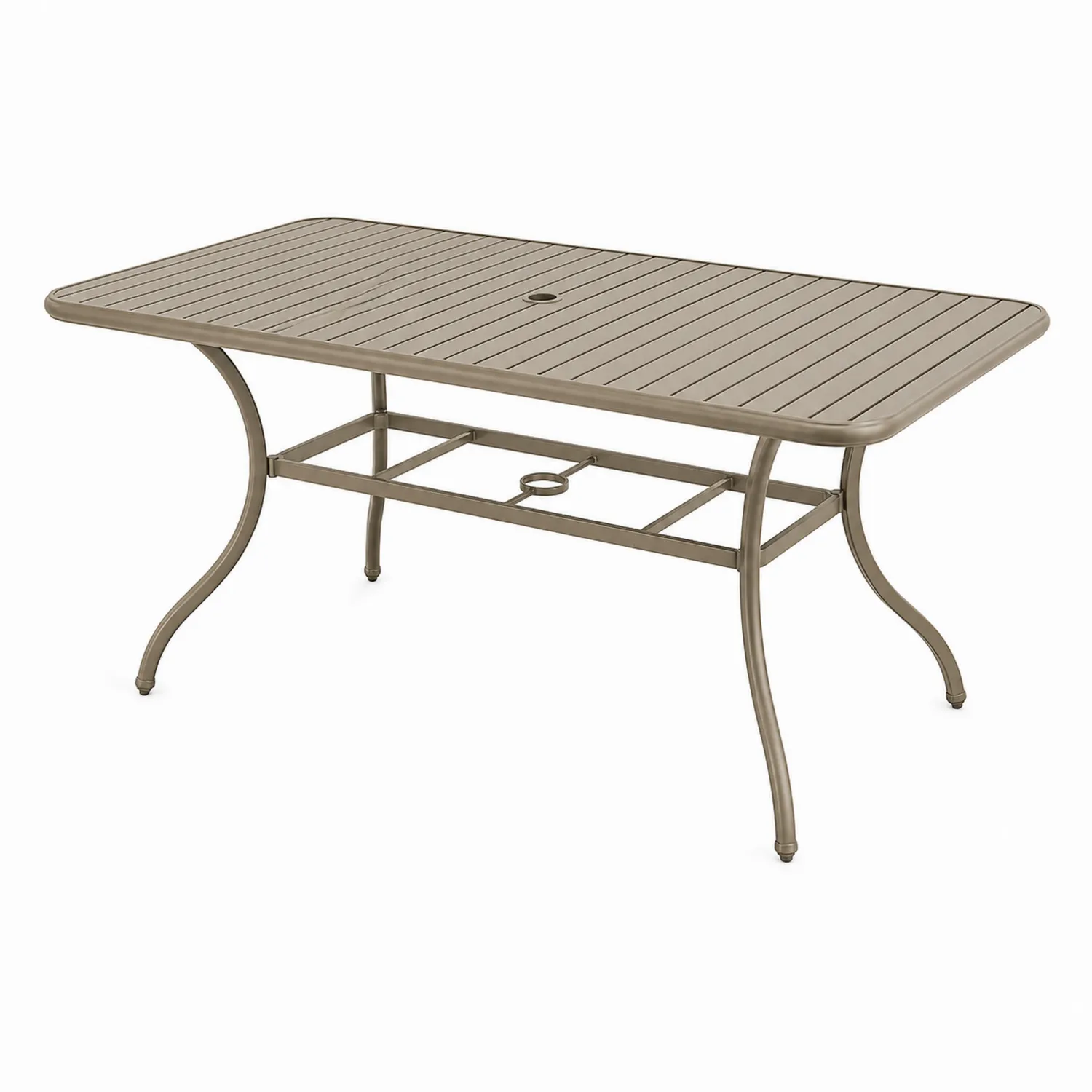 Stół ogrodowy metalowy prostokątny 150x90 cm Brązowy-Arzenorae