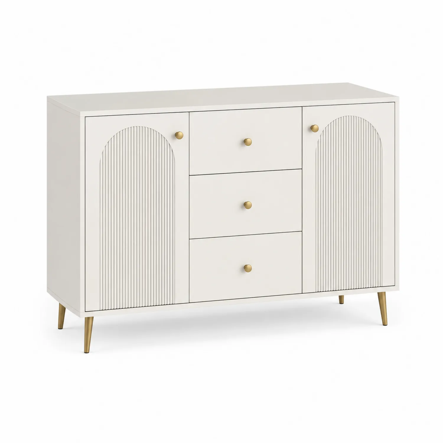 Kredens MDF Biały ze Złotymi Nóżkami 120x40x85 cm-Arzenorae