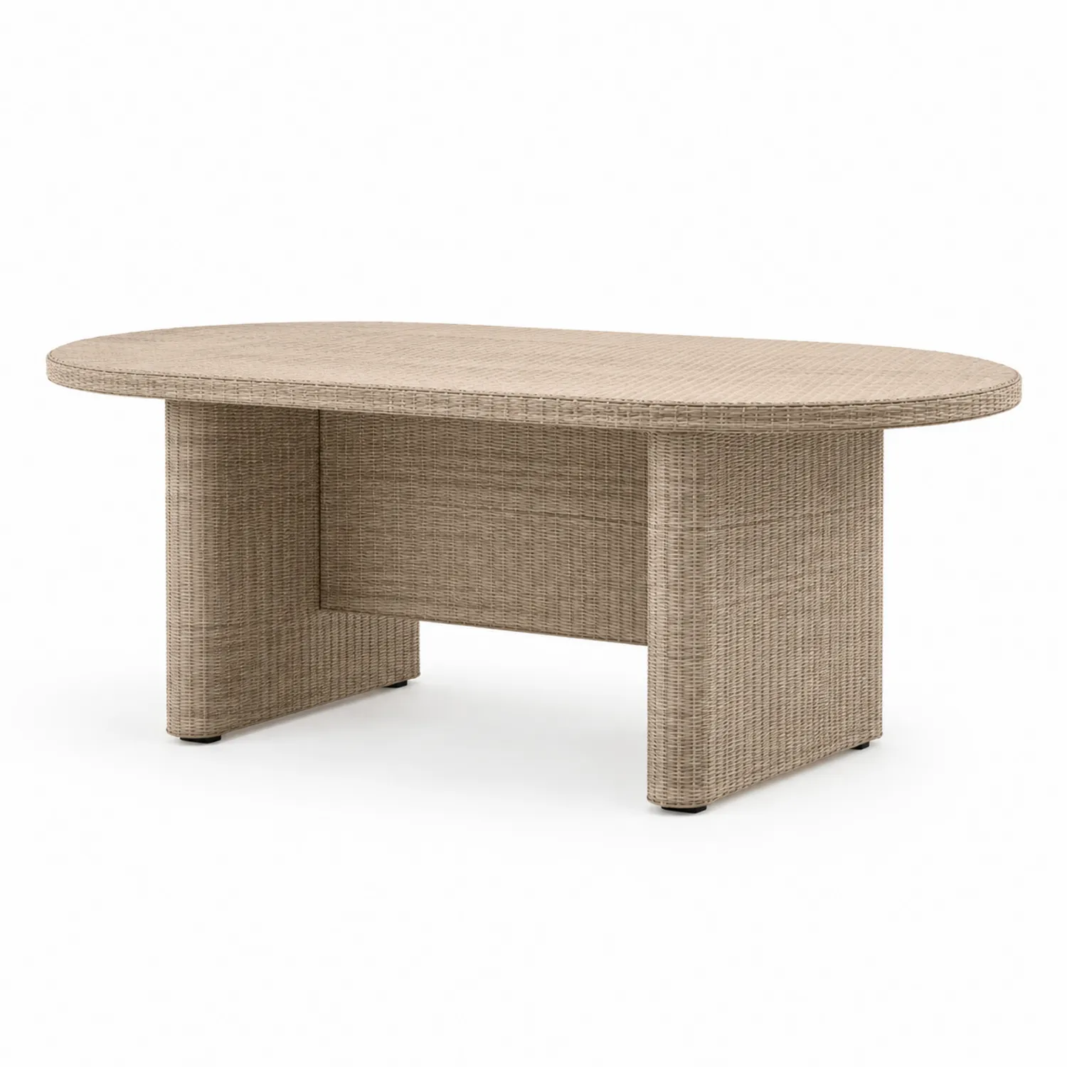 Stół ogrodowy rattanowy owalny 180 cm x 100 cm Beżowy-Arzenorae