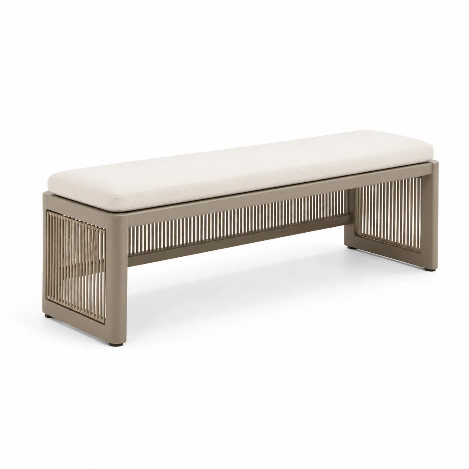 Ławka ogrodowa z aluminium i poliestrem 120 cm Beżowa-Arzenorae