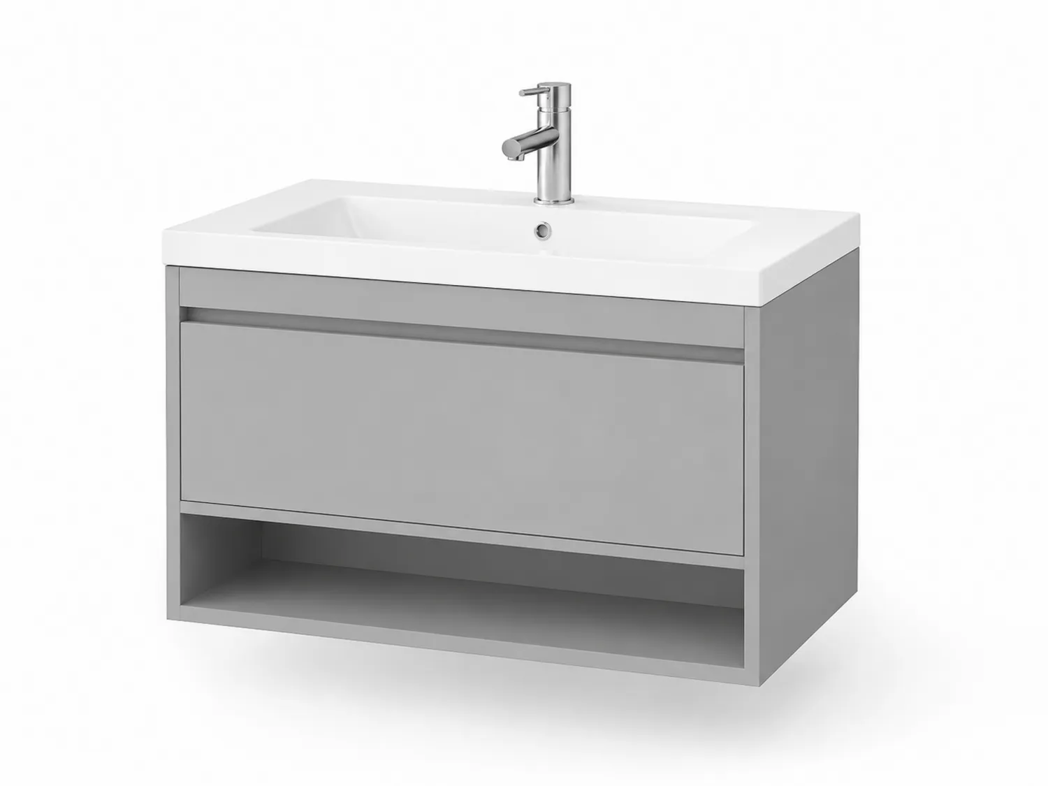 Szafka wisząca pod umywalkę MDF szara 80cm-Arzenorae