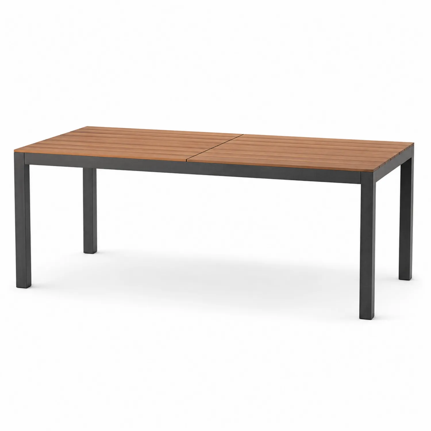 Stół ogrodowy z drewna tekowego i aluminium 180x90x75 cm Czarny/Brązowy-Arzenorae
