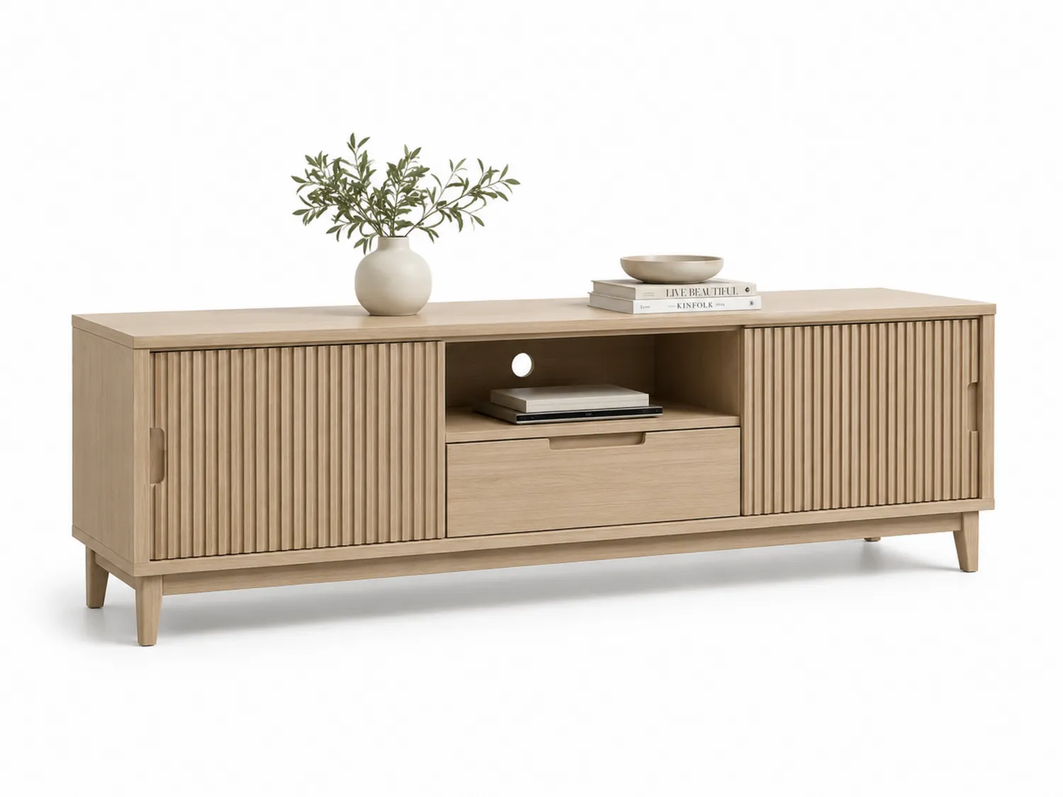 Szafka RTV z drzwiczkami z drewna dębowego 200x50x50 cm-Arzenorae
