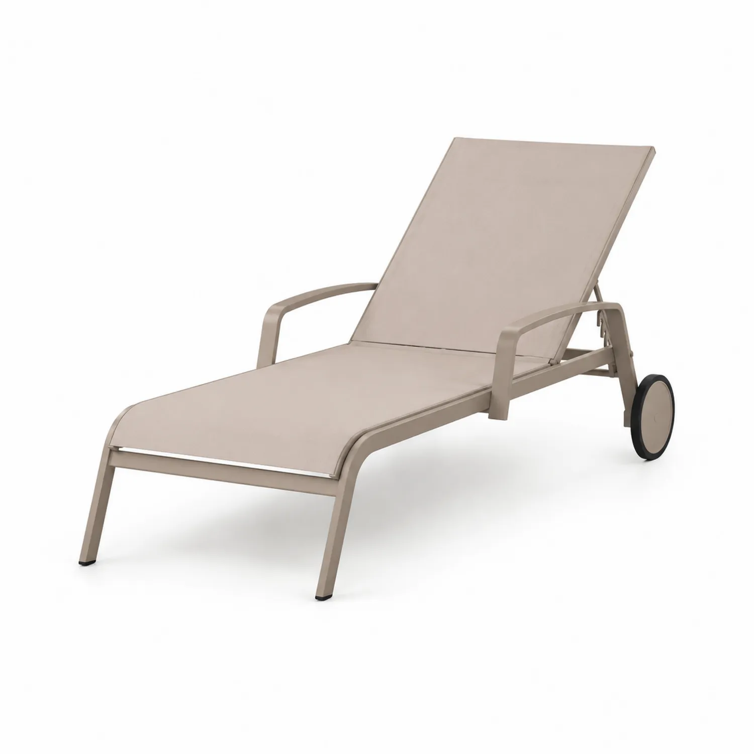 Leżak aluminiowy z regulacją, beżowy, 195 cm-Arzenorae