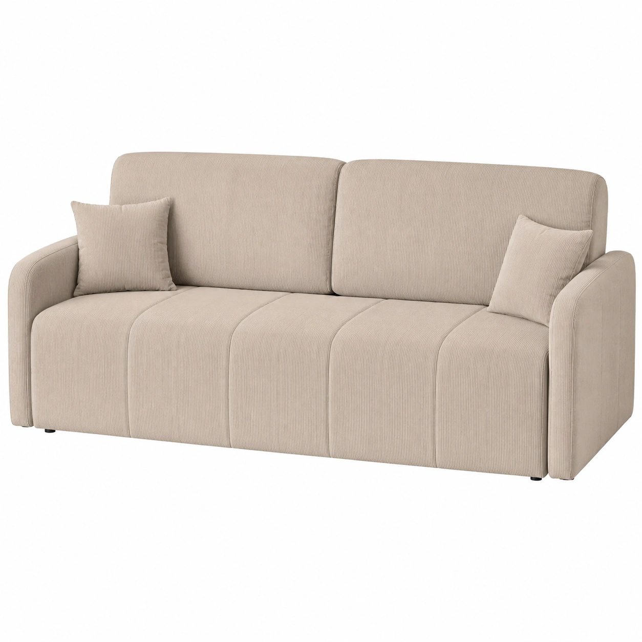 Sofa curvo beige claro moderno-Novafurnis