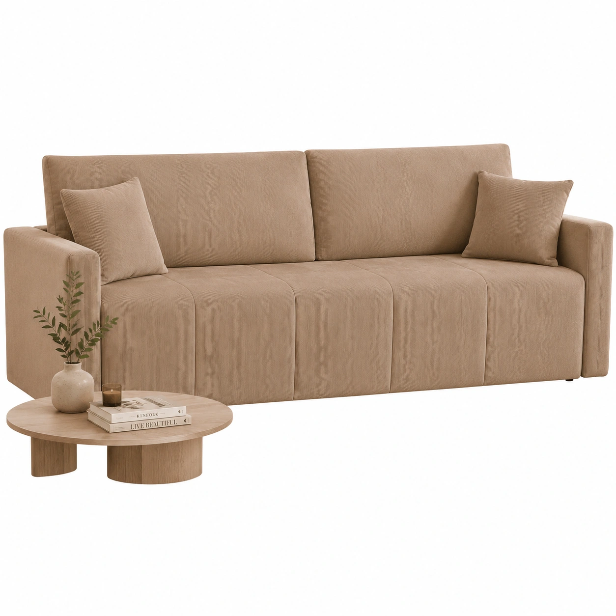 Sofa camel minimalista elegante-Novafurnis