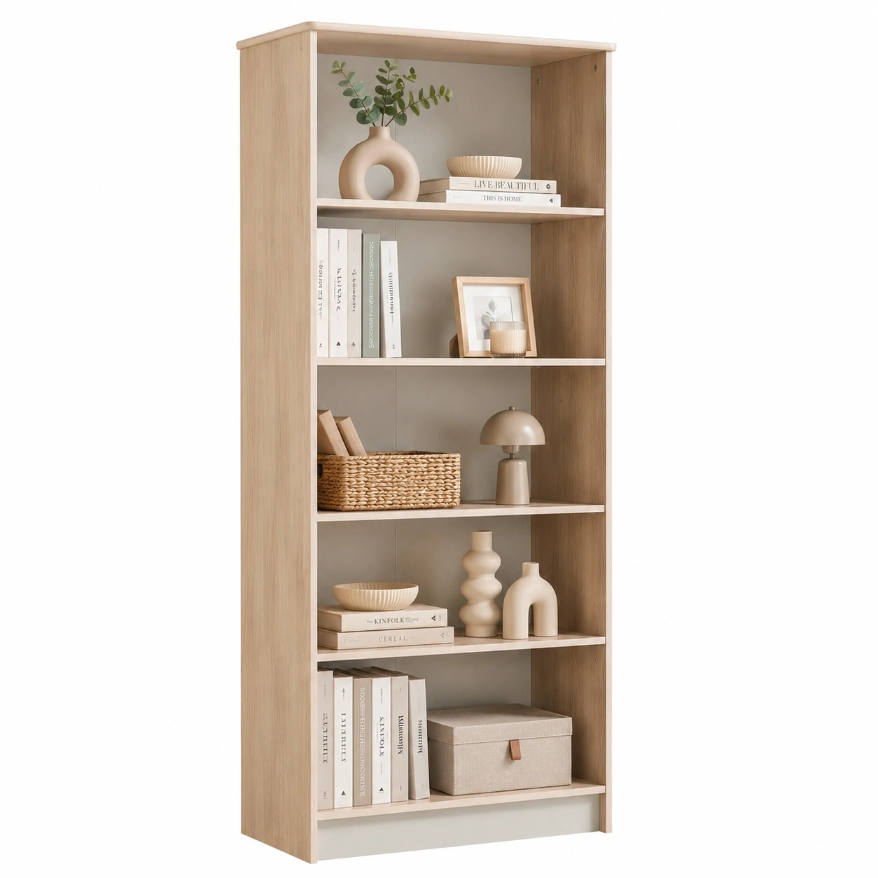 Estanteria Alta Minimalista Nordic Oak-Novafurnis