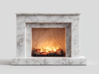Chimeneas eléctricas 120x30x95 cm blanco efecto mármol calefacción salón moderno-Milooabode