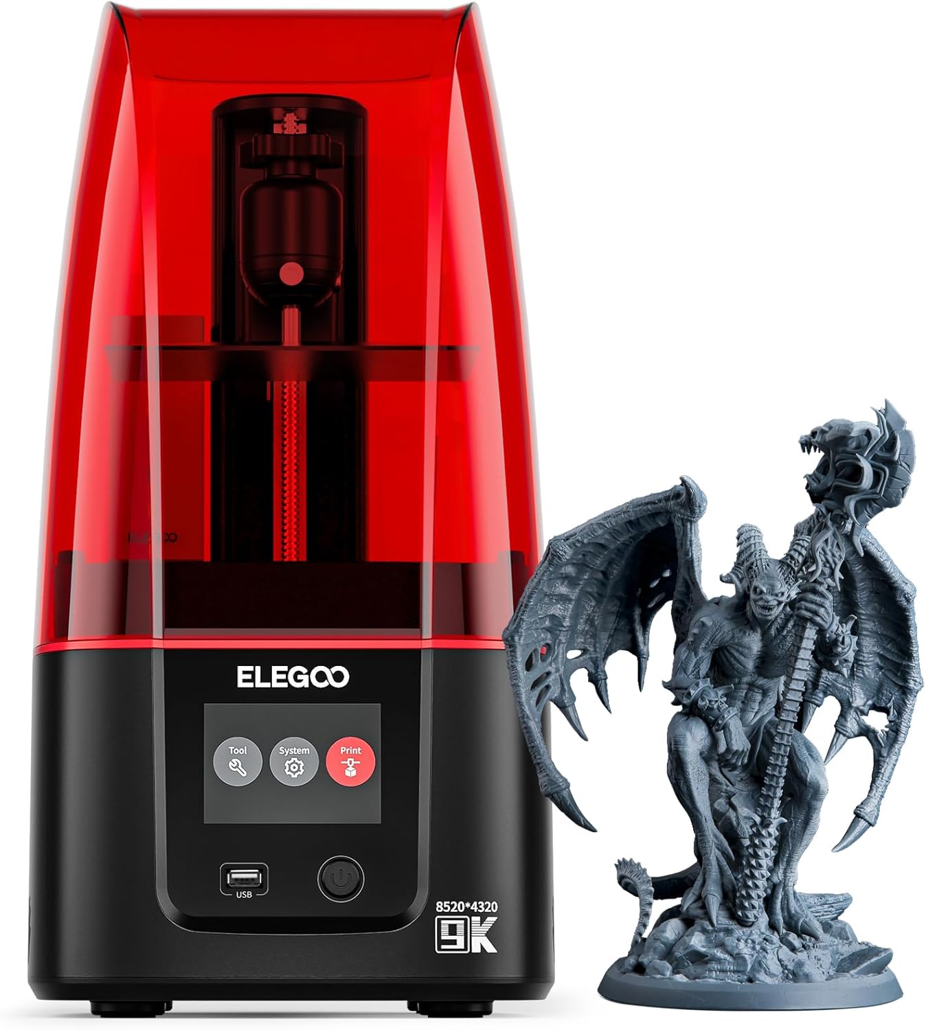 Impresora 3D ELEGOO Mars 4 - resina MSLA 9K - pantalla Mono LCD 7 pulgadas - 153,36 x 77,76 x 175 mm3-Milooabode
