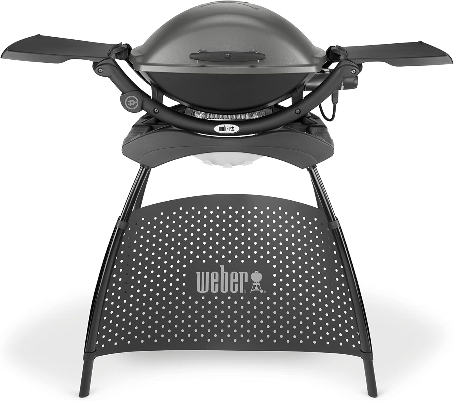 Weber Q2400 55020853 - Barbacoa eléctrica portátil - Soporte mesas laterales y 2200 W - Gris oscuro-Milooabode
