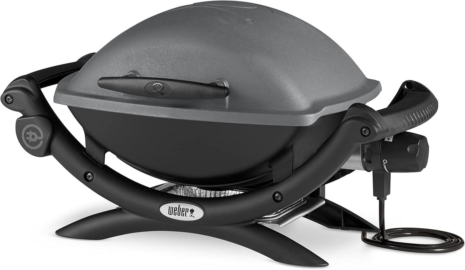 Weber Q 1400 Dark Grey - Barbacoa eléctrica compacta - Aluminio gris oscuro - Bandeja grasa extraíble-Milooabode