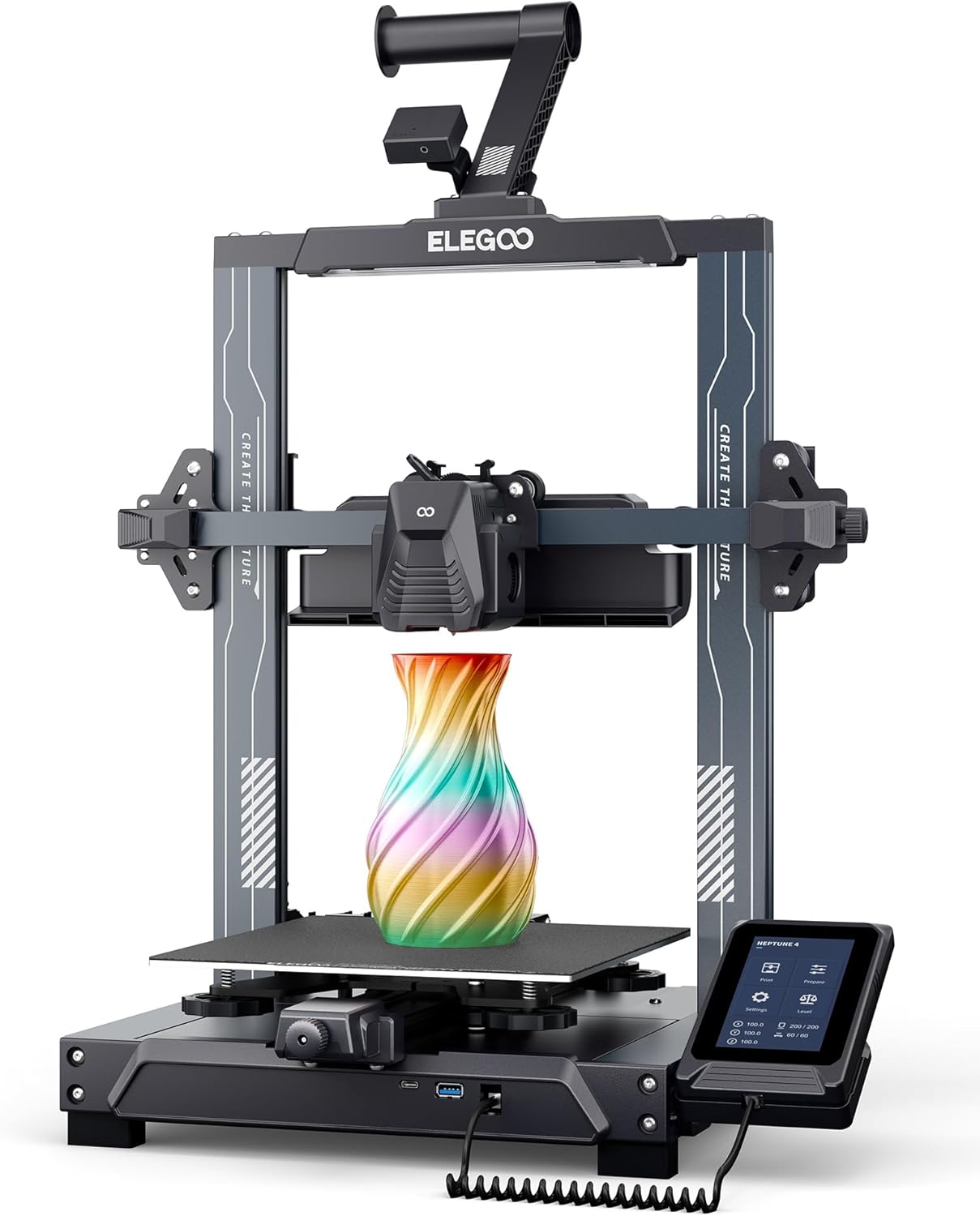 Impresora 3D ELEGOO Neptune 4 - FDM 500 mms - nivelación 121 puntos - 225 x 225 x 265 mm3-Milooabode