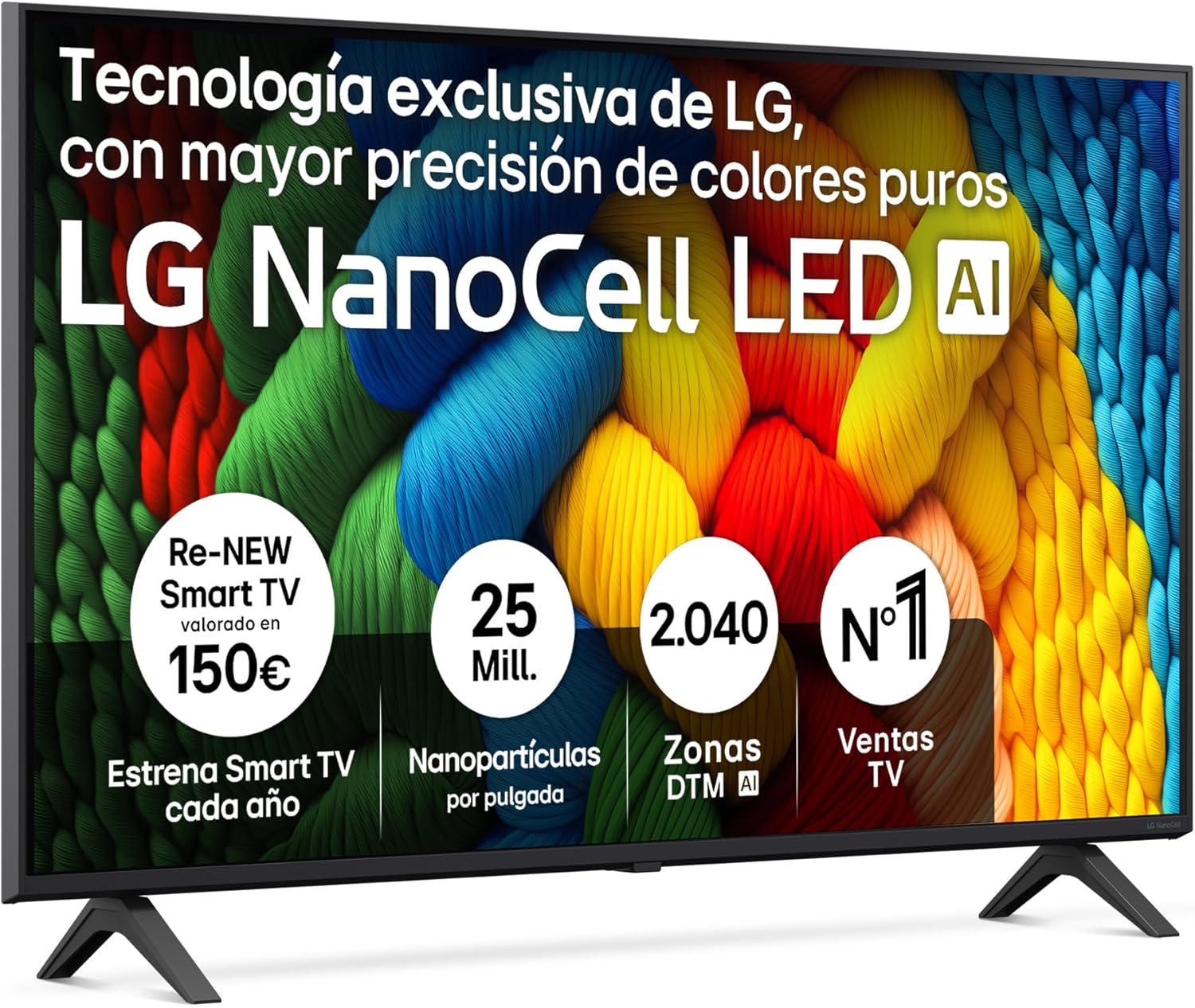 LG 43NANO80A6B Smart TV NanoCell - 43 pulgadas 4K - webOS 25 con Super Upscaling - Wi Fi HDMI-Milooabode