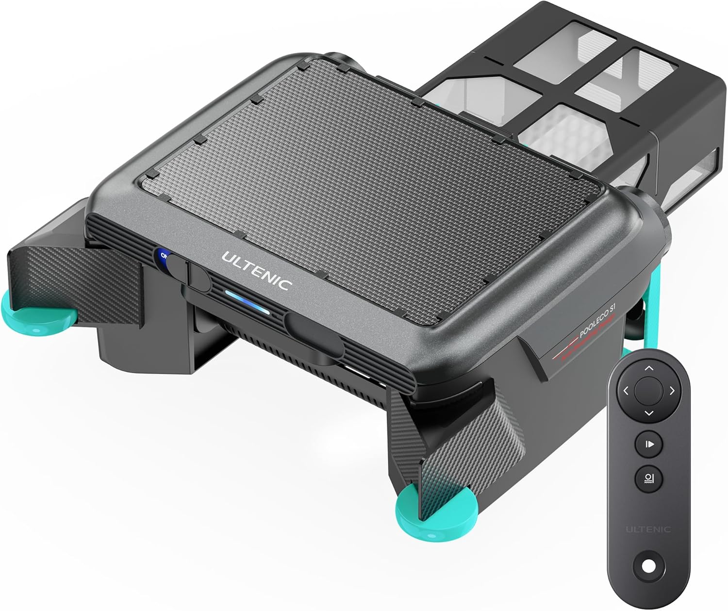 Pooleco S1 robot limpiafondos superficie - Skimmer automático piscina - Carga solar DC - Portacloros-Milooabode