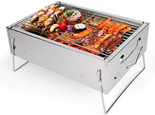 SYW315 DXX L64700 1 - Parrilla carbón sobremesa - Acero inoxidable pequeña - Camping fiesta picnic-Milooabode