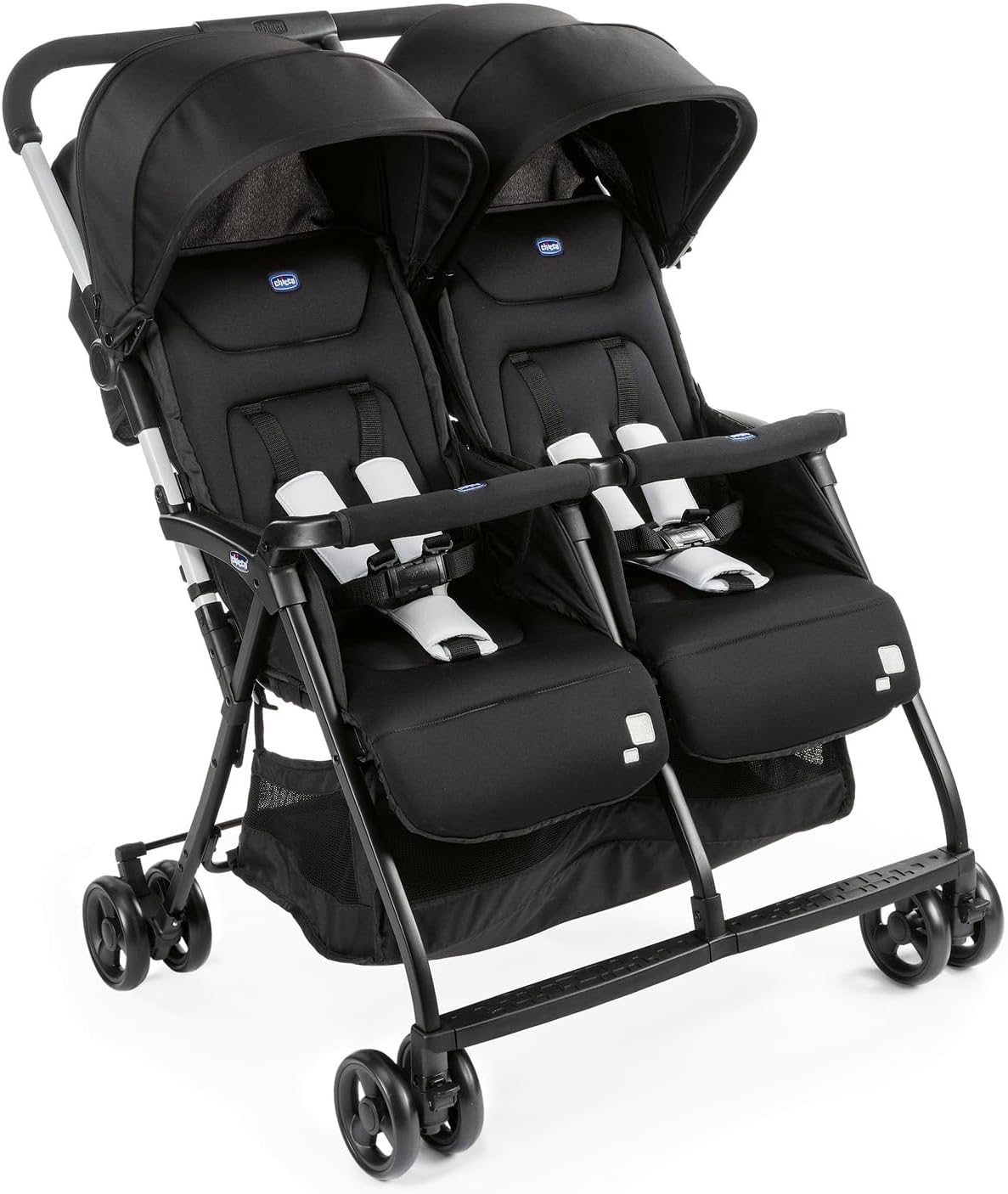 Chicco OHlala Twin - Silla paseo gemelar desde 0 meses - Doble reclinable plegado compacto - Negro-Milooabode