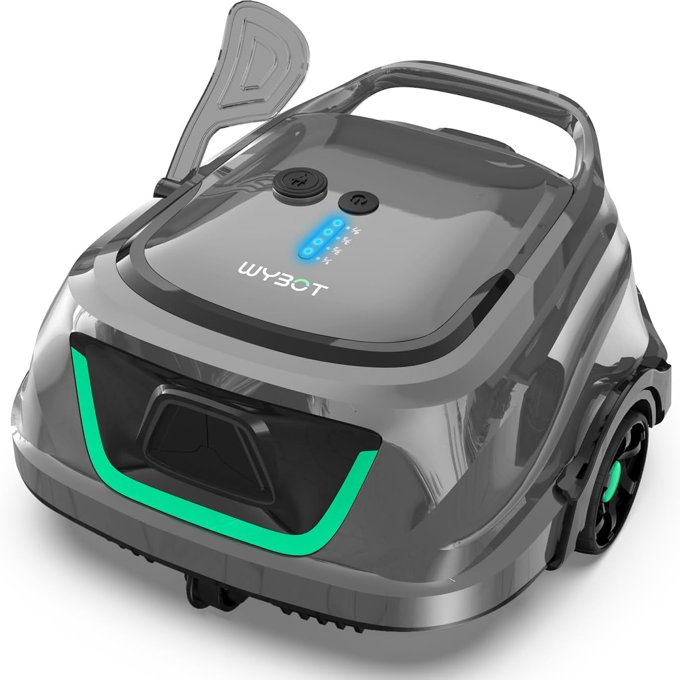 WYBOT A1 - Robot limpiafondos piscina automático - Doble filtro 120 min y 100 m2 - Verde gris claro-Milooabode
