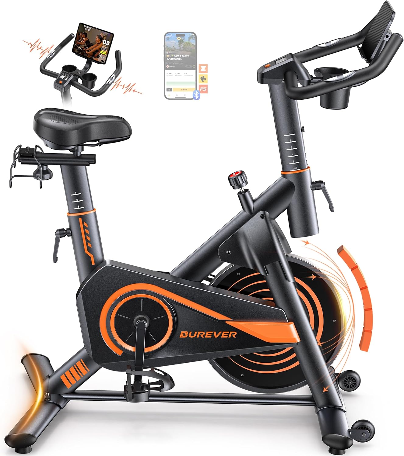 BE1 bicicleta estática casa - Resistencia magnética 0 a 100 - Pantalla LED - Soporte mancuernas 160 kg-Milooabode