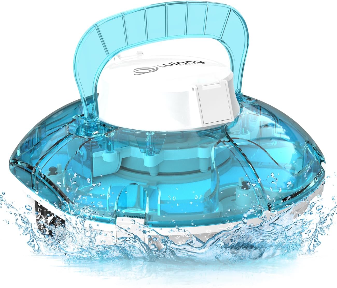 Winny 200 - Robot limpiafondos piscina inalámbrico - 75 min doble filtración y 60 m2 - Azul blanco transparente-Milooabode