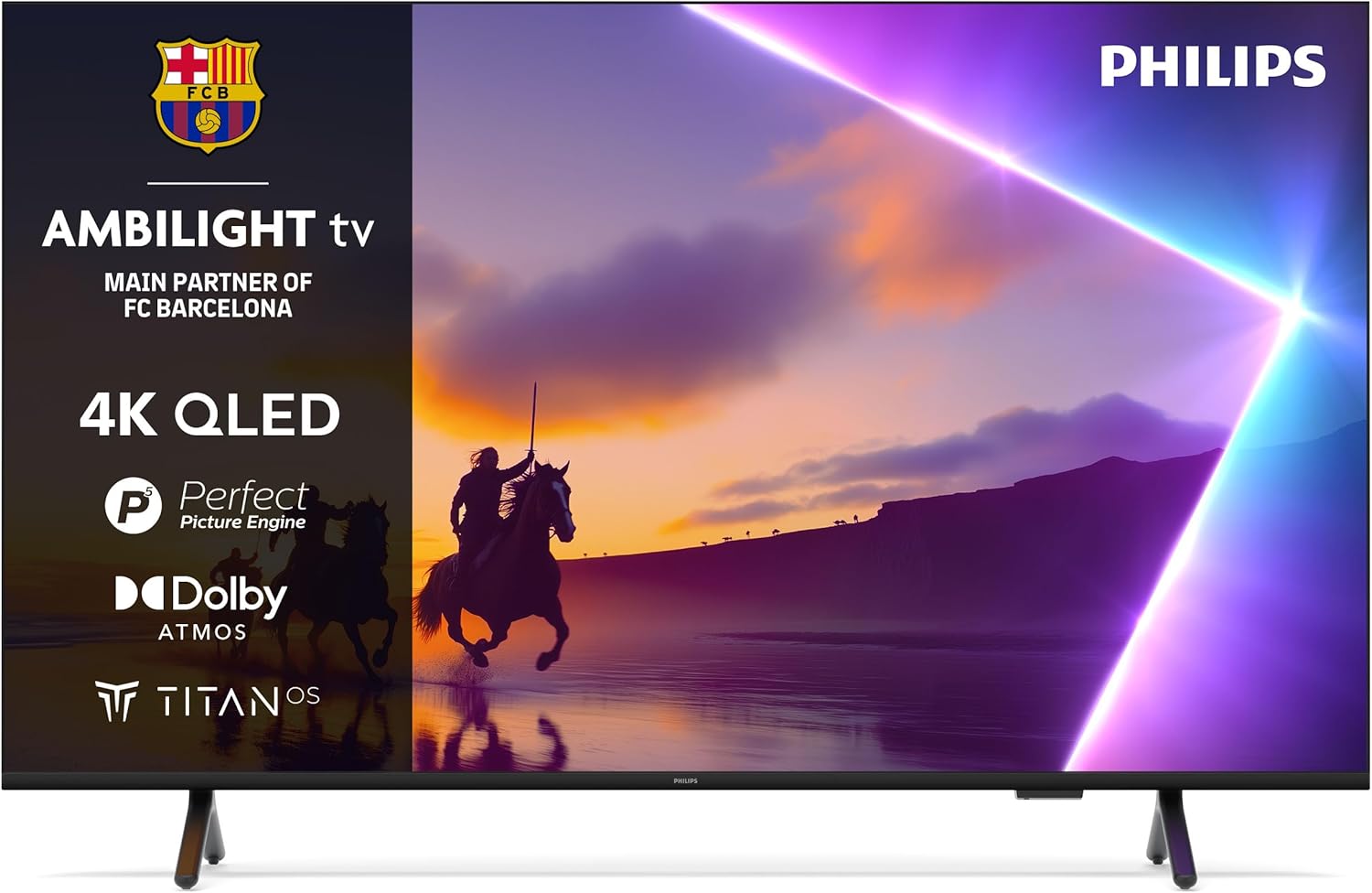 Philips Ambilight 50PUS8510 Smart TV - 50 pulgadas 4K QLED - Titan OS con Dolby Atmos - Alexa Google-Milooabode