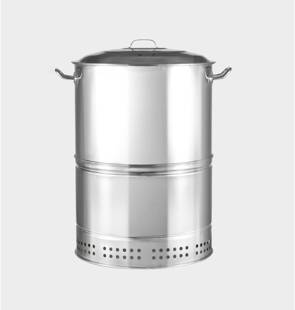 Estufa colgante barbacoa carbón - Parrilla portátil plata - Acero inoxidable hierro - 50 x 63 cm-Milooabode