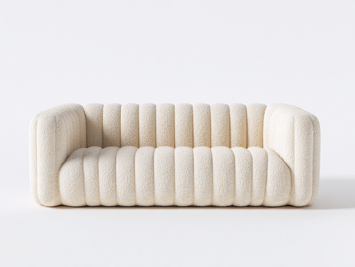 Sofás 2 plazas tapizados 180x90x75 cm - beige - diseño moderno curvo-Milooabode