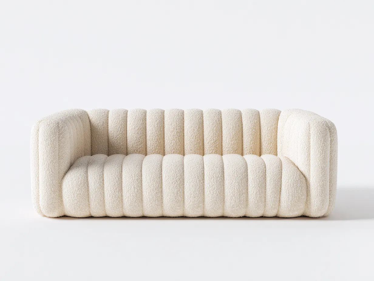 Sofás 2 plazas tapizados 180x90x75 cm - beige - diseño moderno curvo-Milooabode