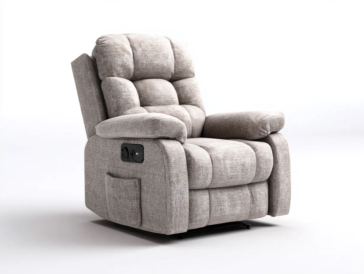 Sillones reclinables tela 92x98x105 cm beige para salón - diseño moderno-Milooabode