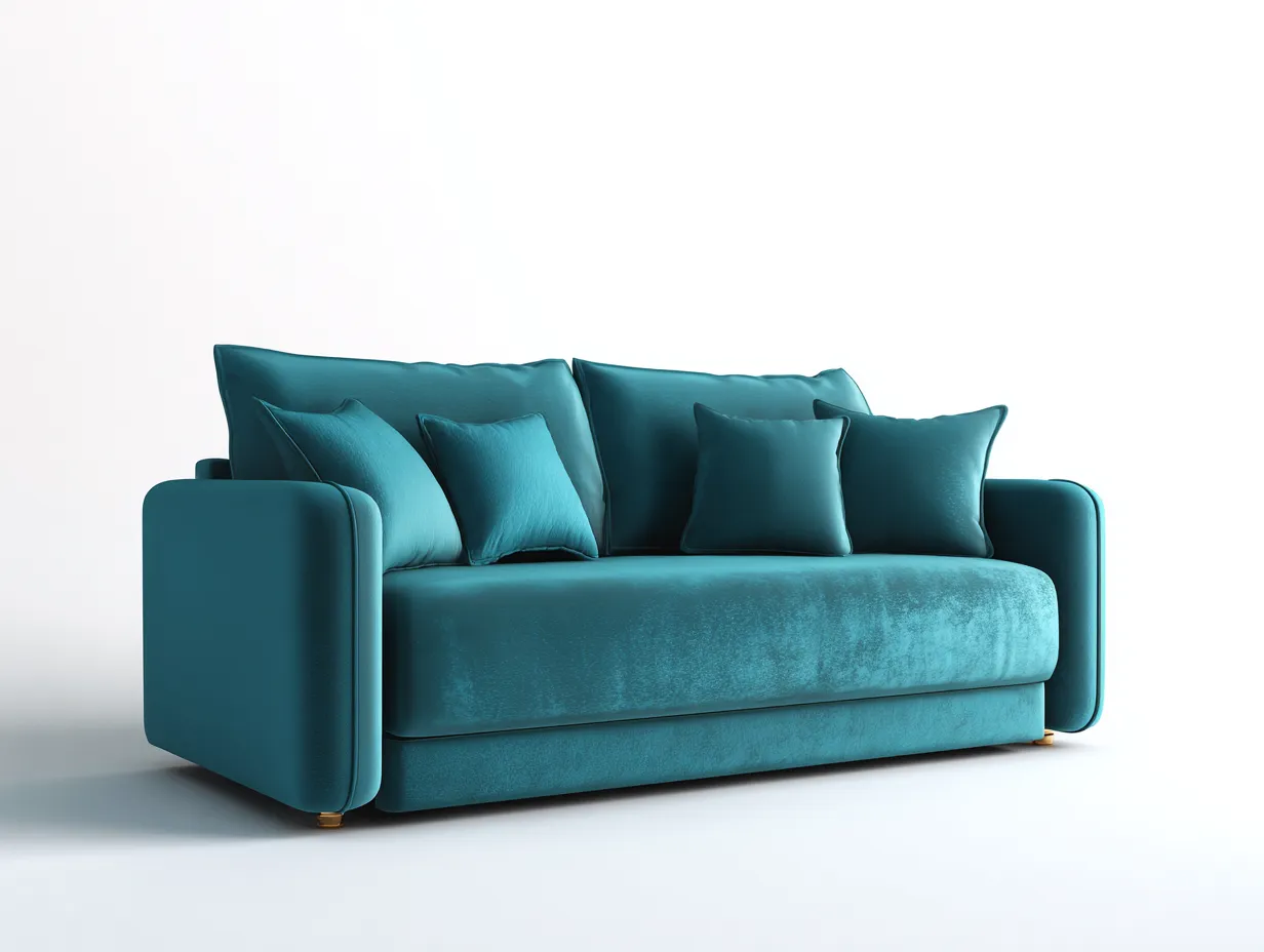 Sofás 2 plazas tapizados terciopelo 185x95x85 cm azul - diseño moderno para salón-Milooabode