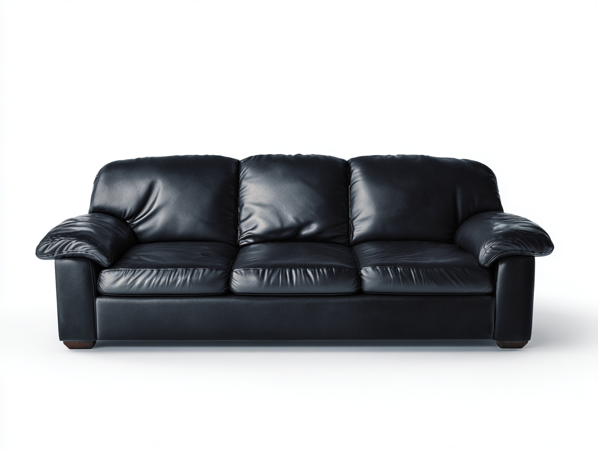 Sofás lineales cuero 210x95x85 cm - negro - diseño clásico salón-Milooabode