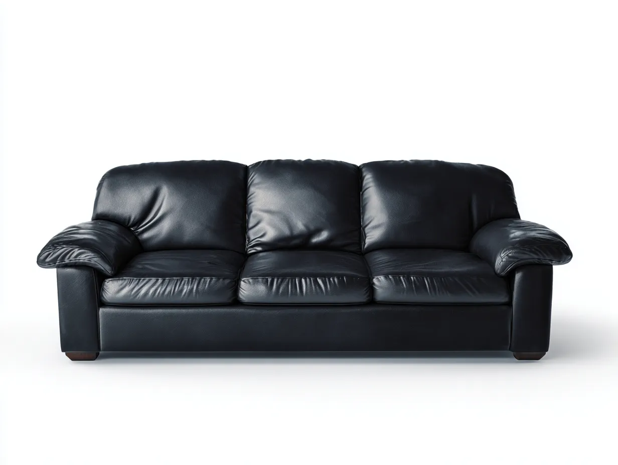 Sofás lineales cuero 210x95x85 cm - negro - diseño clásico salón-Milooabode