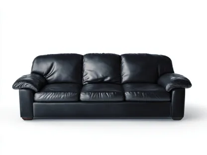 Sofás lineales cuero 210x95x85 cm - negro - diseño clásico salón-Milooabode