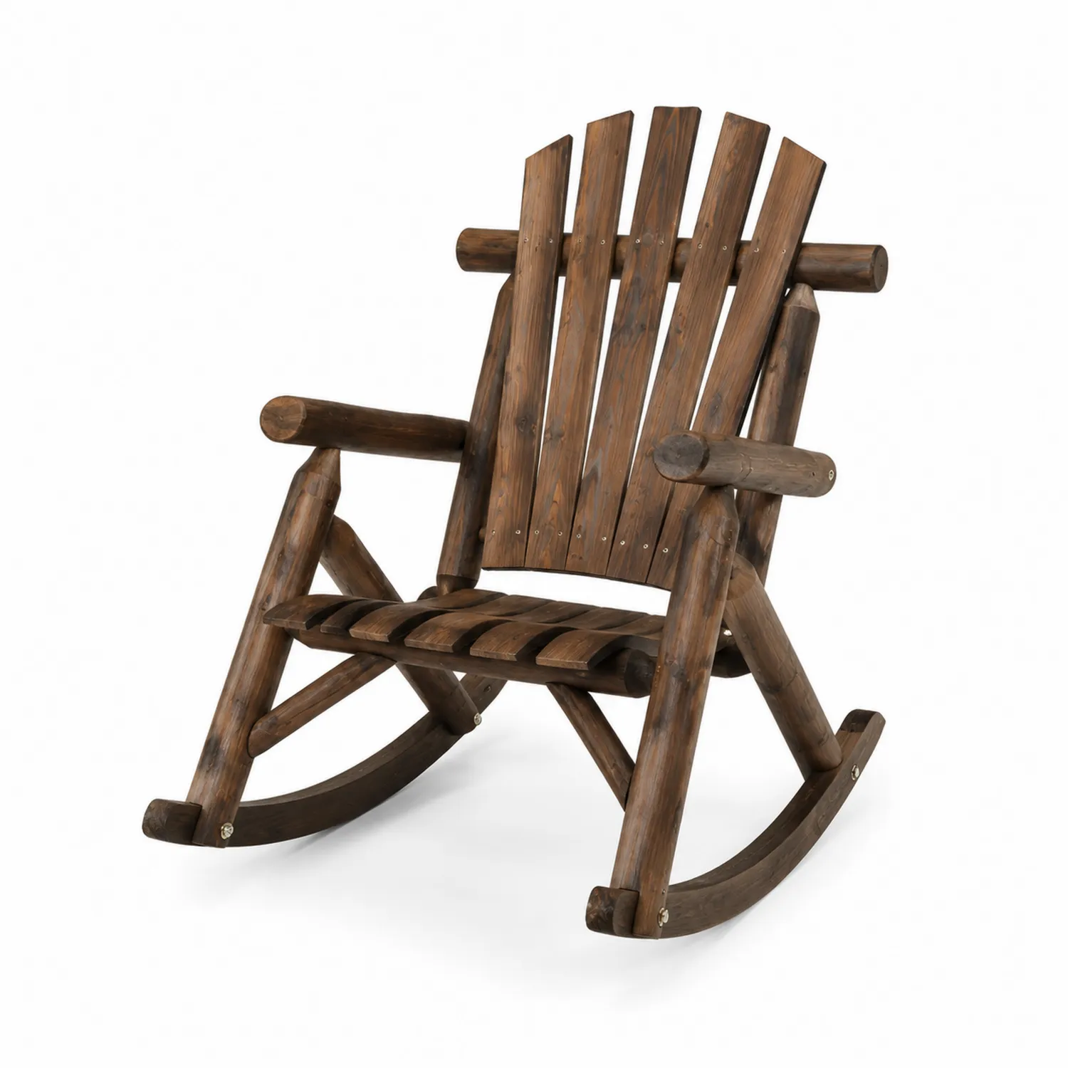 Adirondack Schaukelstuhl aus Holz Braun-norlontin