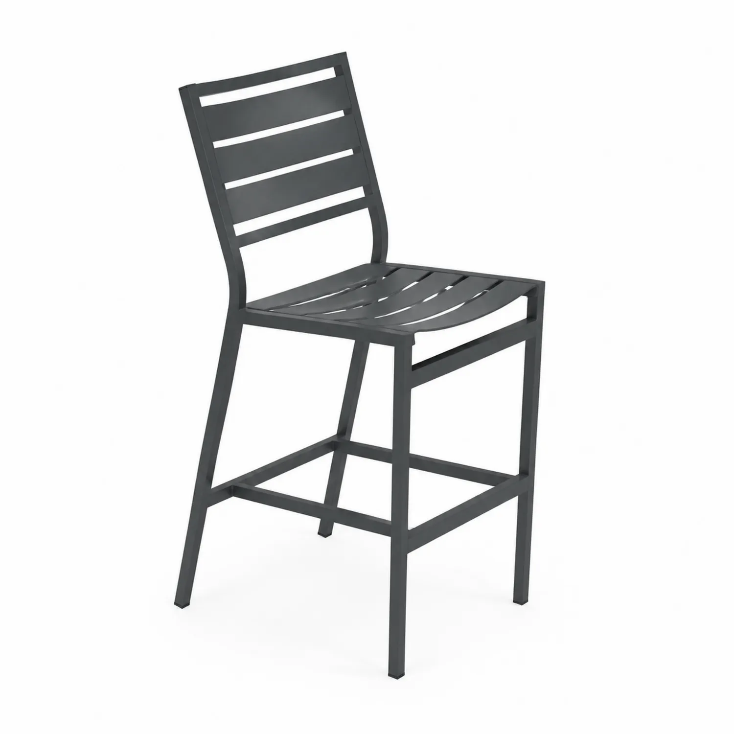 Aluminium Barhocker mit Rückenlehne Grau-norlontin