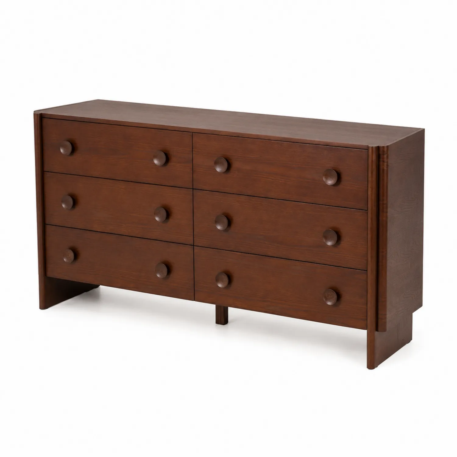 Holz-Sideboard mit 6 Schubladen Dunkelbraun 150x45x80 cm-norlontin