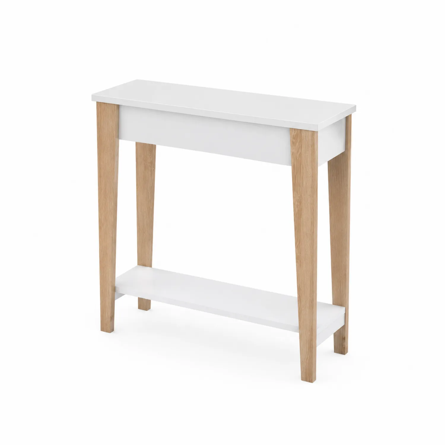 Konsolentisch MDF Weiß mit Eichenholz-norlontin