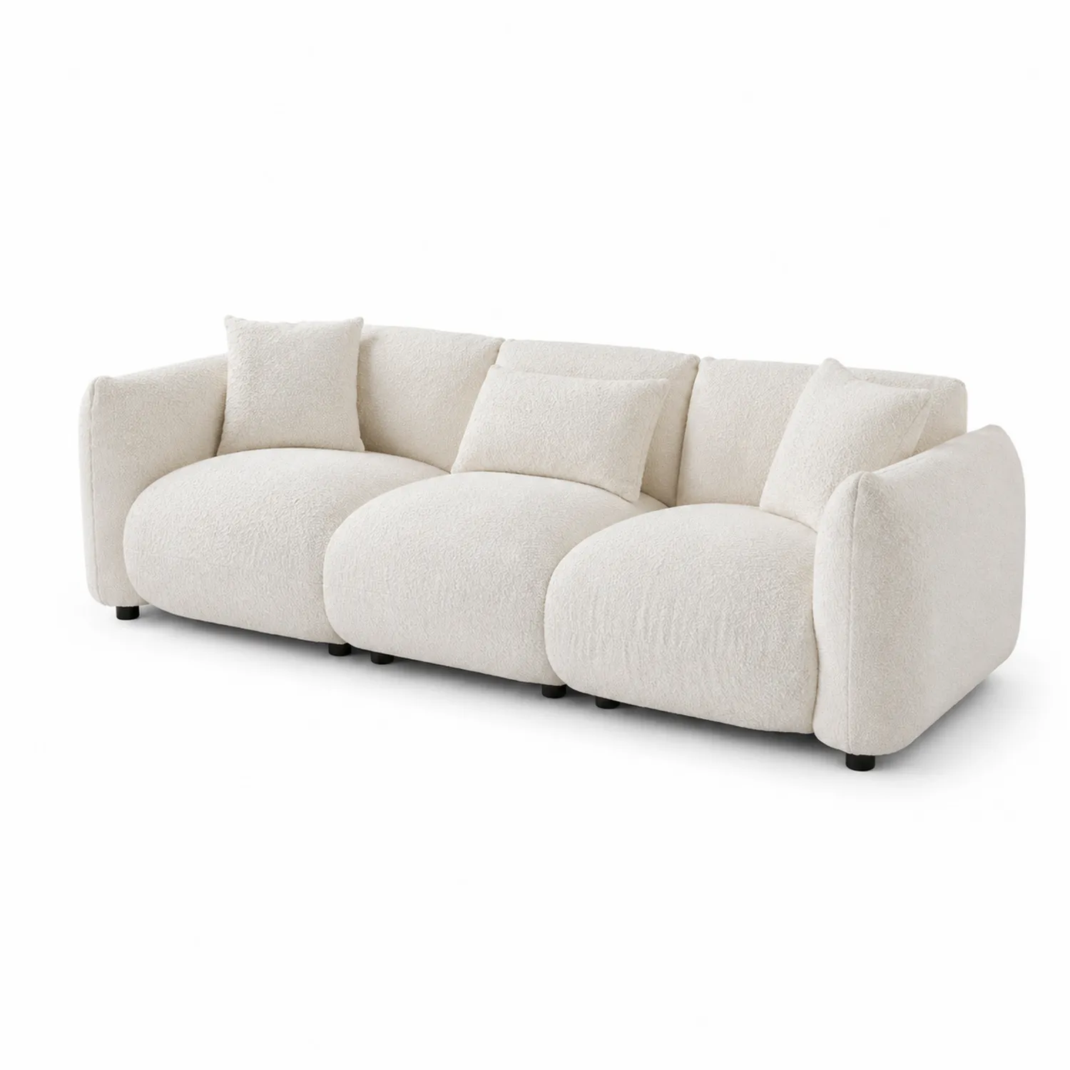 Sofa modułowa z tkaniny bouclé Kremowa 300cm