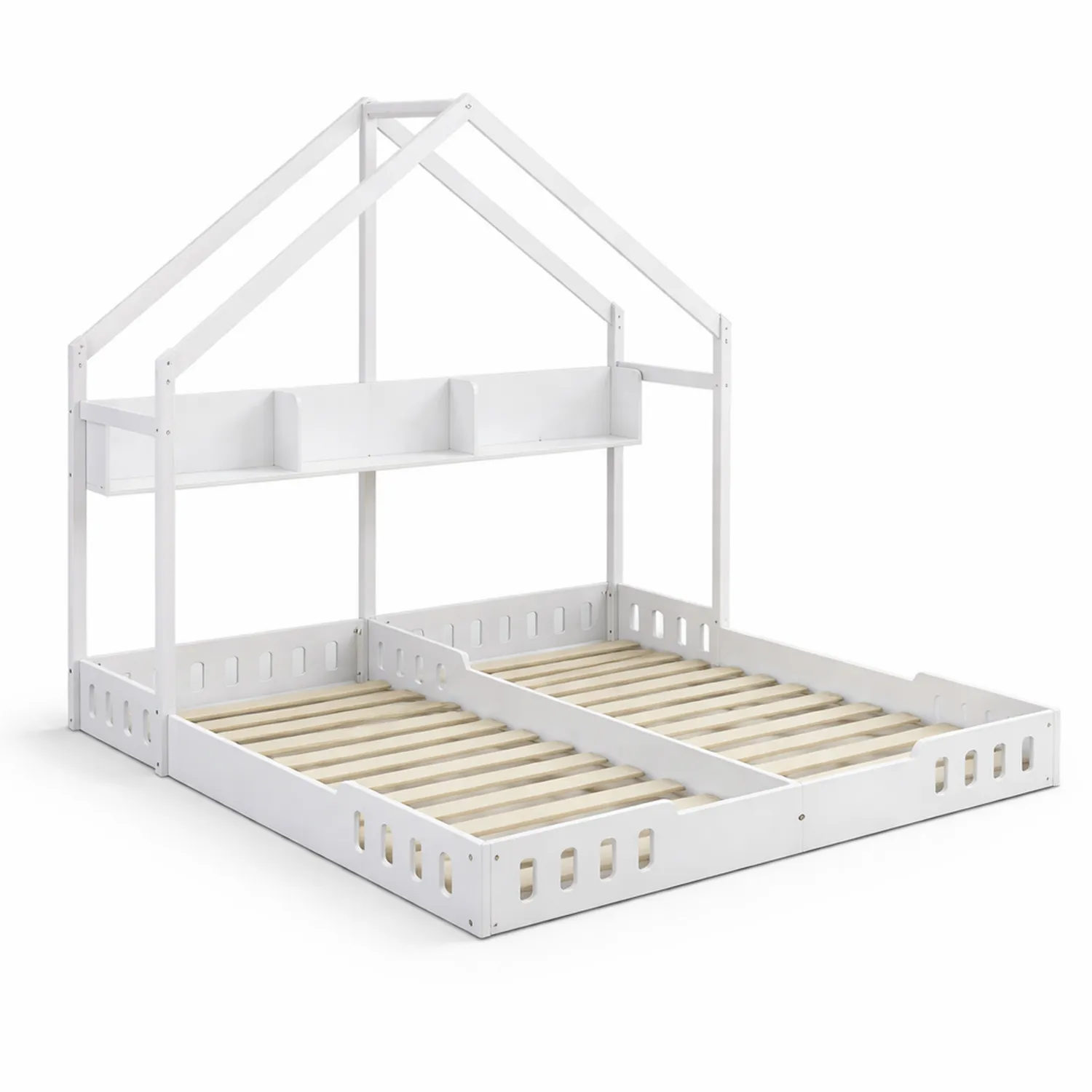 Łóżko dziecięce domek drewniane sosnowe 160x80 Biały