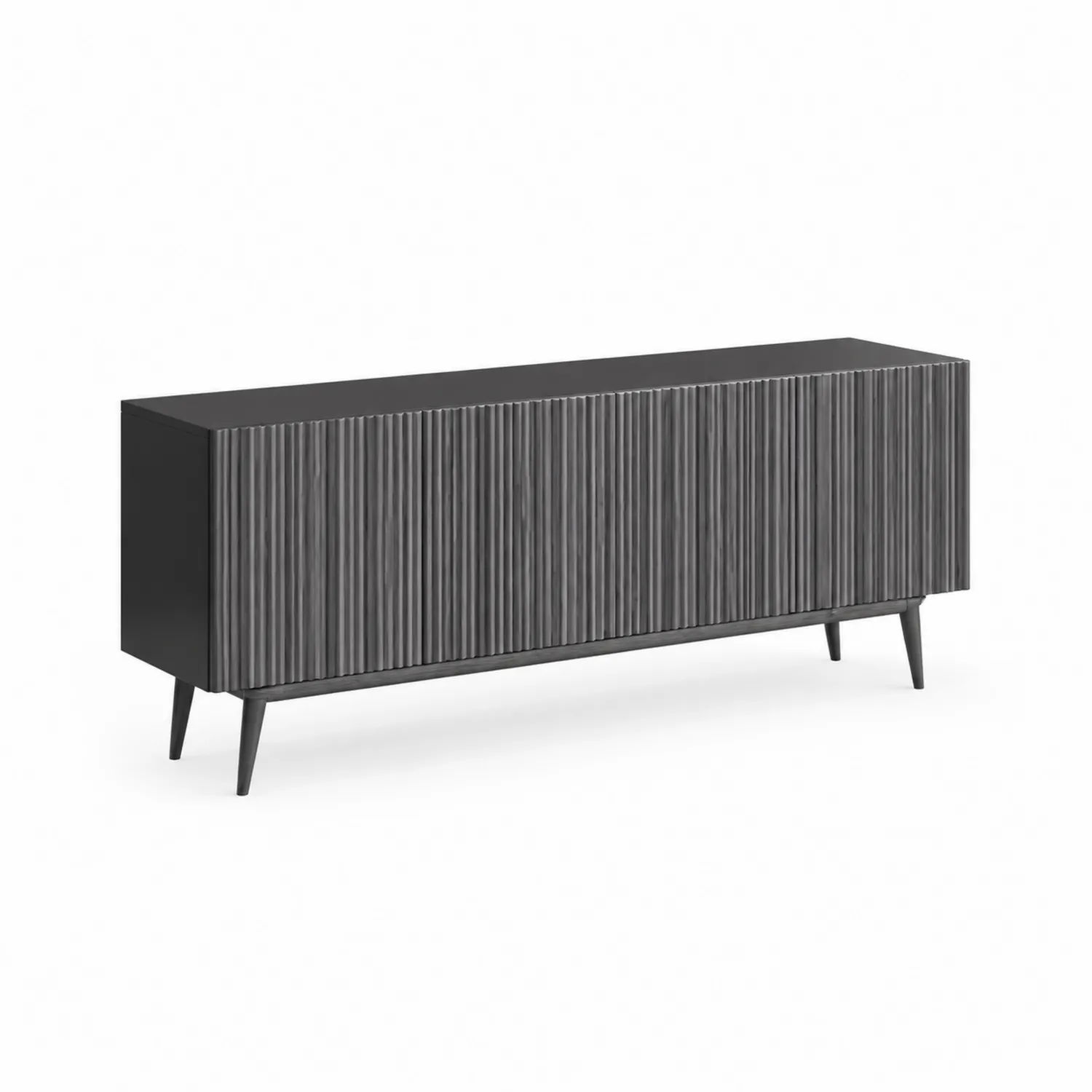 Komoda z drewna i MDF 160x40x75 cm Czarna